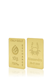 Lingotto Oro segno zodiacale Cancro 18 Kt da 10 gr. - Idea Regalo Segni Zodiacali - IGE: Italy Gold Exchange
